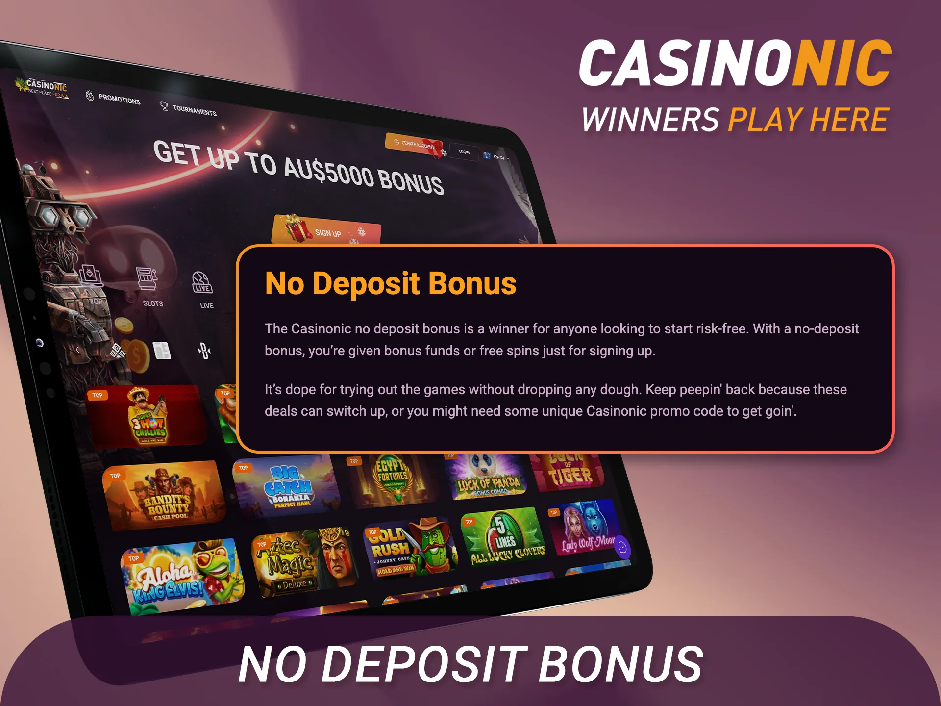 Find out if the Casinonic no deposit bonus is active now.