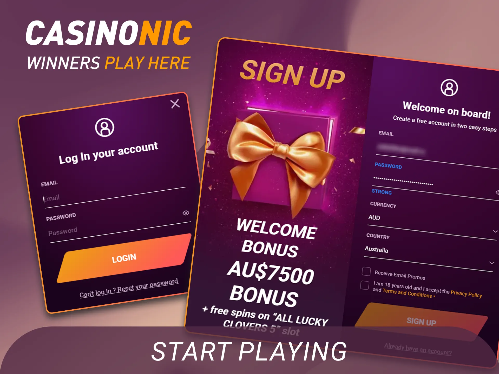 Learn how to start playing on the Casinonic site today.